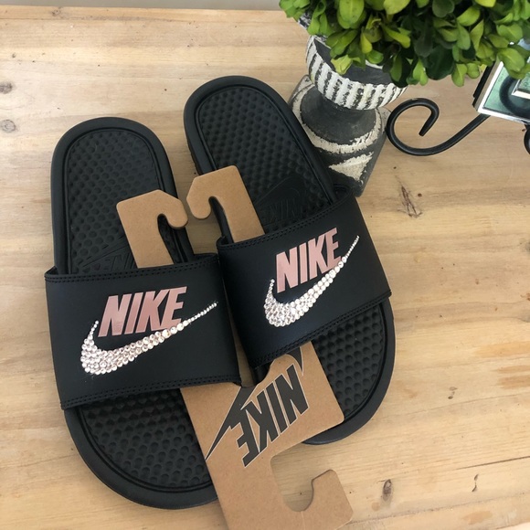 rhinestone nike slides